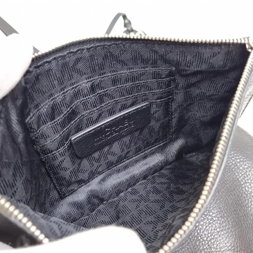Michael Kors Mae Black Soft Leather Reversible Tote Shoulder Bag W/ Wallet